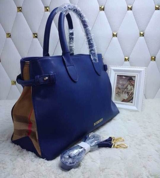Bolsa Couro Azul Burberry Grandes Grifes