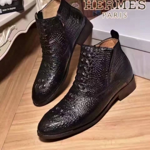 Bota Cano Baixo Couro Hermes