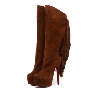 Bota de Salto Alto Couro Christian Louboutin