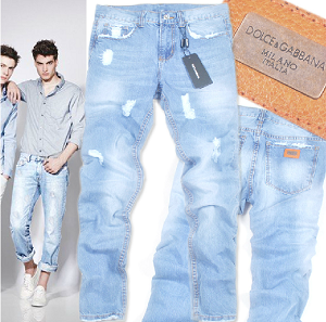 Calça Jeans com detalhes rasgados Dolce&Gabbana