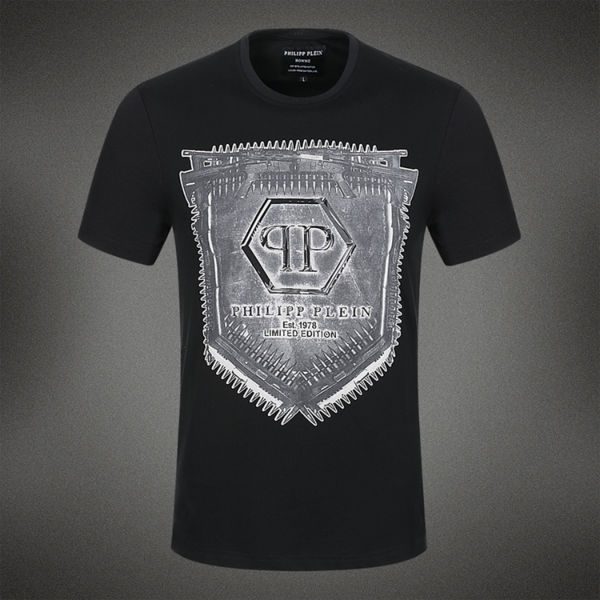 Easy unit loom Camiseta Preta Philipp Plein - Grandes Grifes