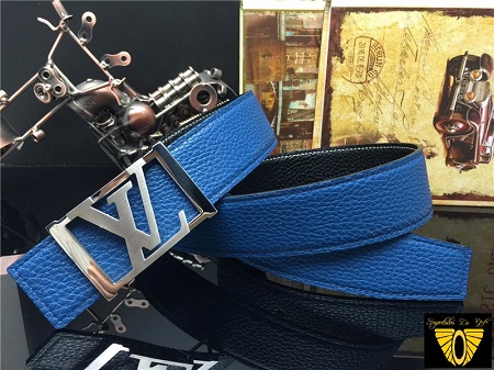 Cinto Azul Couro Louis Vuitton