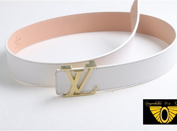 Cinto Branco de Couro Louis Vuitton