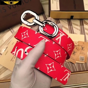 Cinto Louis Vuitton x Supreme Monograma Cinto Vermelho