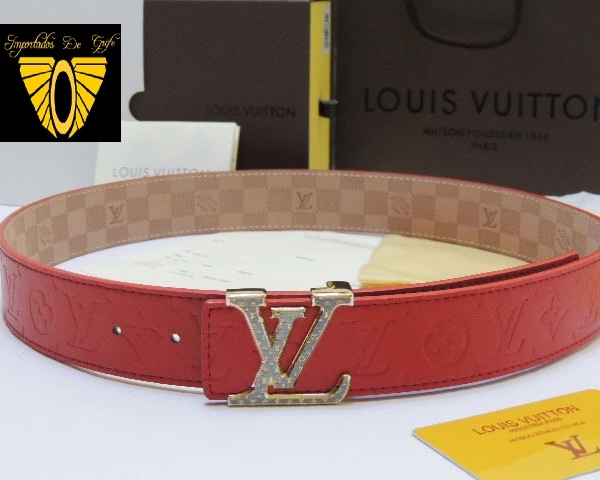 Cinto Vermelho de Couro Louis Vuitton - Imagem 3