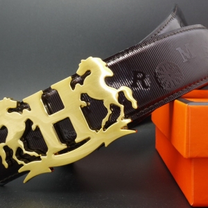 Cintos Unissex de Couro Preto Hermes