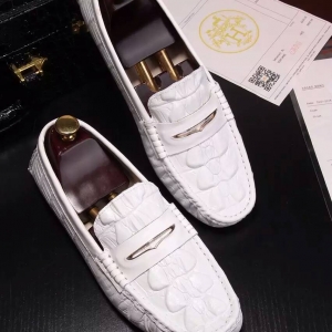 Mocassim Couro Branco Hermes