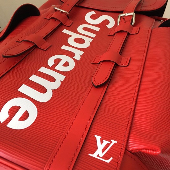 Mochila Louis Vuitton Supreme Roja