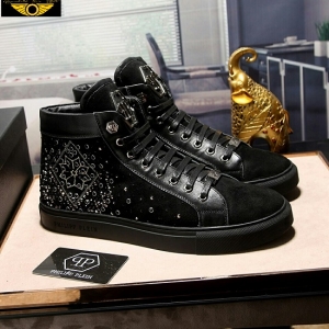 Philipp Plein Tênis cano alto preto Philipp Plein