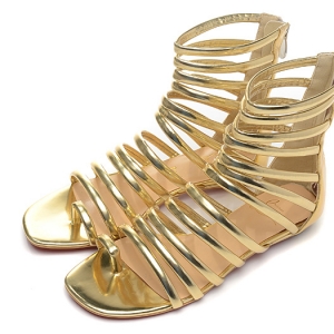 Sandália Dourada Couro Christian Louboutin