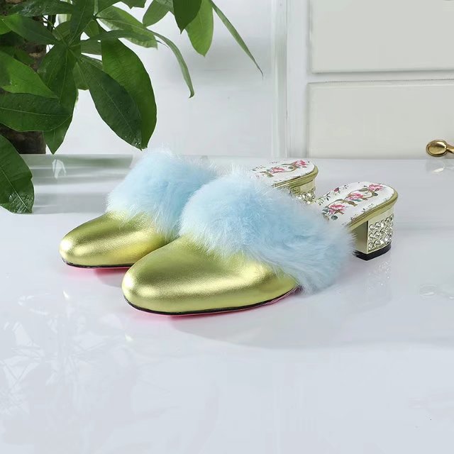 Sandália Slipper de couro 'Princetown Gucci