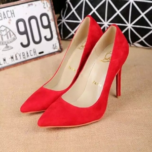 Sapato Alto Camurça Vermelho Christian Louboutin 10cm.