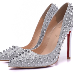 Sapato Salto Alto Prata Christian Louboutin 10cm.