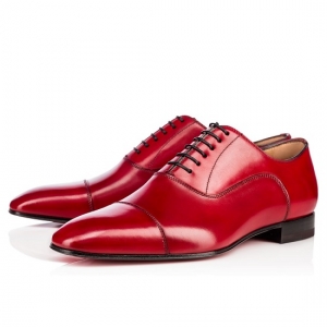Sapato vermelho masc. couro Christian Louboutin