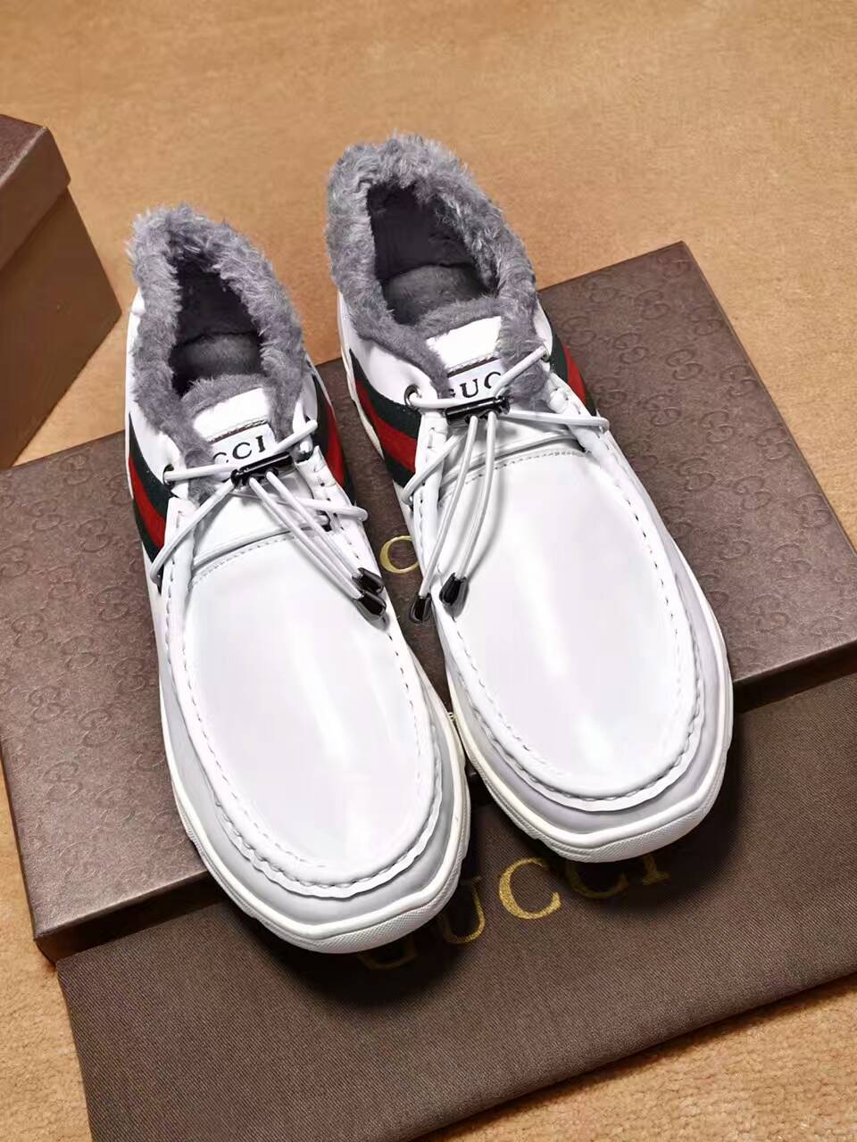 Sapatênis masc. de couro Gucci - Imagem 4