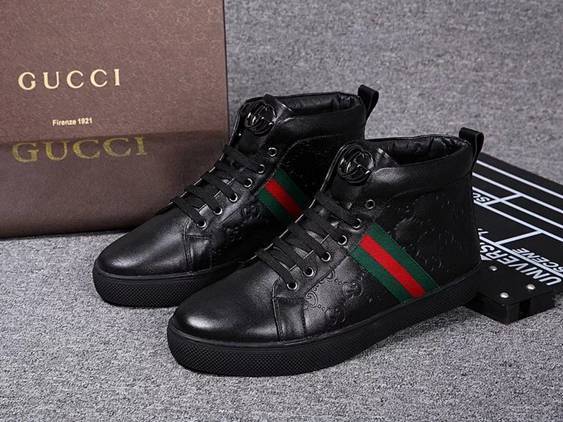 Tênis cano alto couro Gucci - Grandes Grifes
