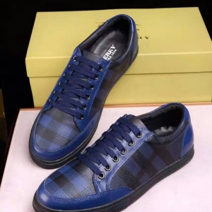 Tênis Couro Azul Burberry