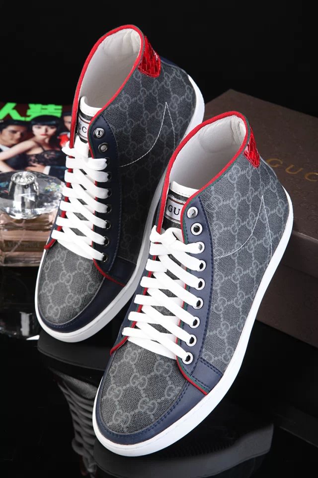 Tênis cano alto de couro Gucci - Imagem 2