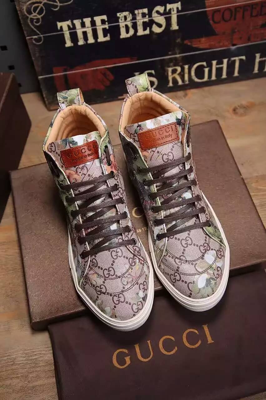 Tênis cano alto de couro Gucci - Imagem 2