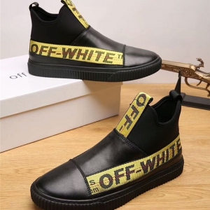 Tênis cano alto em couro Off White