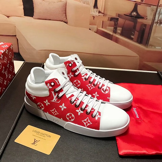 T nis couro Louis Vuitton x Supreme