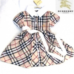 Vestido Infantil Manga Curta Burberry